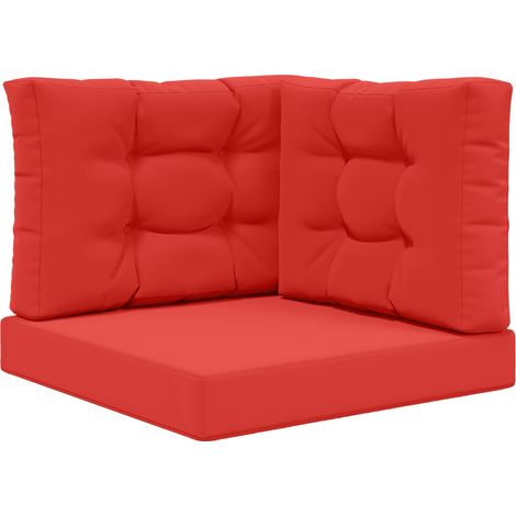 Maison Exclusive - Cuscino per divano da esterno 3 pcs Rosso Poliestere