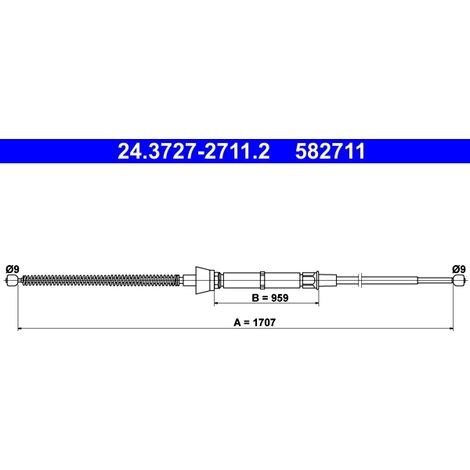 Tirette à câble, frein de stationnement ATE 24.3727-2711.2 SEAT 6R0 609 721 H