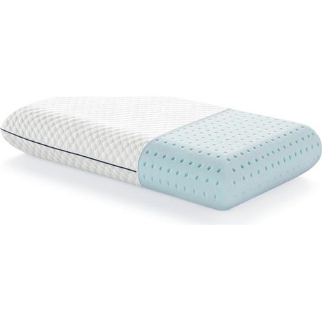Oreiller en coton mémoire 40 60 12 cm – infusé de gel rafraîchissant – oreiller respirant – taie d’oreiller amovible – oreiller en coton mémoire, blanc (1/5)