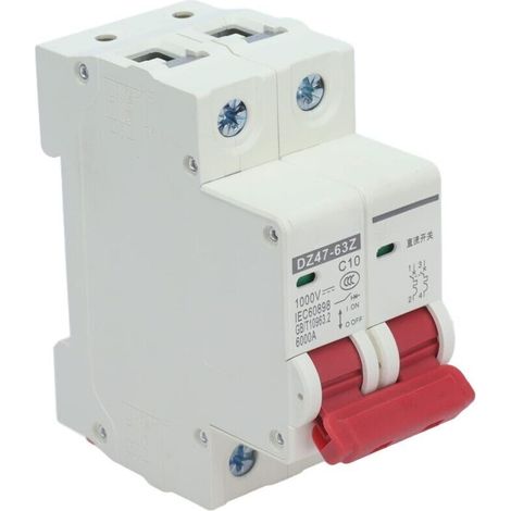 Disjoncteur CC Miniature 2 Polos Protection D'isolement 35mm Installation sur Rail DIN pour Système D'alimentation CC (1/4)