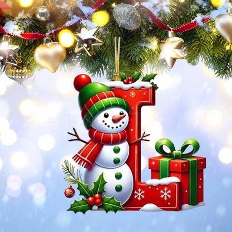 Irovami Pendentif plat en acrylique pour sapin de Noël, pendentif de décoration de Noël pour la maison L