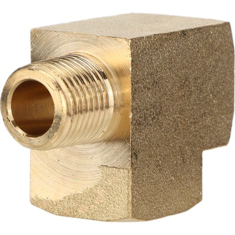 Raccord en T massif en laiton, filetage mâle NPt 1/8 po, 1000 PSI, anticorrosion, pour la modification automobile (1/5)