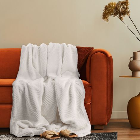Paco Home Manta Decorativa Para El Salón Colcha Para El Sofá Boho Lavable Con Estampado Crema, 200x240cm
