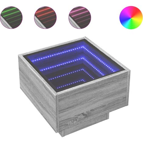 Maison Exclusive - Nachttisch mit Infinity-LED Grau Sonoma 40x40x