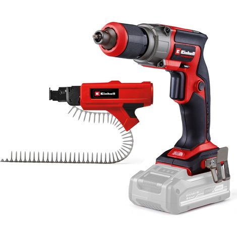 Einhell Professional Akku-Trockenbauschrauber TP-DY 18 Li BL + Magazine Power X-Change (18 V, Brushless, Tiefenanschlag, inkl. Magazinaufsatz, 2x Bit, E-Case, ohne Akku)