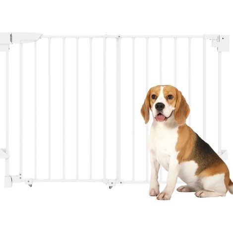 Barrier of stairs, barrier of door 74,5-111,5 cm, with closure automatic, opening to a hand of two sides, white (1/5)