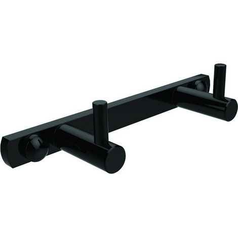 Appendiabiti a muro colore nero con 2 ganci linea Nico-B3 kamalu