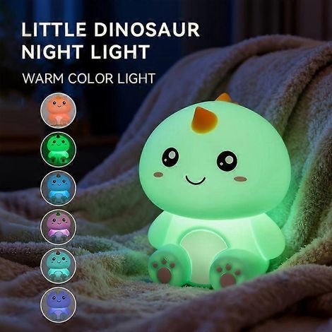 Veilleuse Petit Dinosaure, lampe de chevet pour enfants rechargeable par USB à lumière douce, idéale pour s'endormir, cadeau adorable pour les enfants. (1/5)