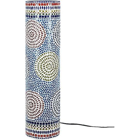Lampe cylindrique en verre multicolore (1/2)