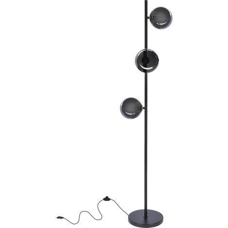 Lampadaire moderne noir, 3 globes graphite, G9 3x28W (1/2)