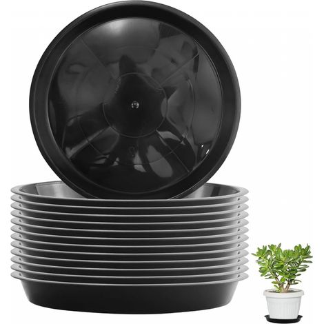12 Pièces Coupelle Pot de Fleur Soucoupe Pot Fleur Plastique Soucoupes Pots de Fleurs (24CM) pour Plantes D'intérieur et D'extérieur (1/5)