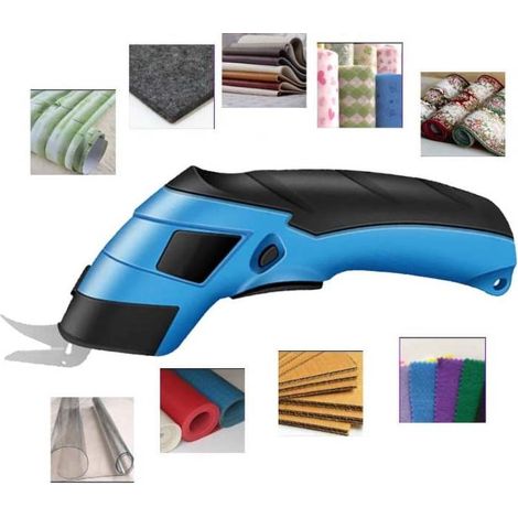 Crêpe électrique sans fil à double lame pour tissus et carton, avec batterie lithium rechargeable. (1/5)