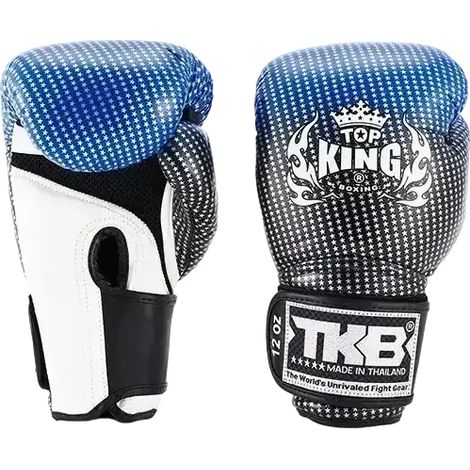 Gants de boxe thaï Top King Super Star Air bleus 16 oz (1/5)