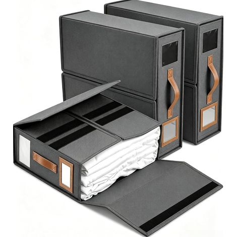 Lot de 3 Rangement Drap de Lit, Sac de Rangement 38 x 32 x 11.5 cm (1/5)