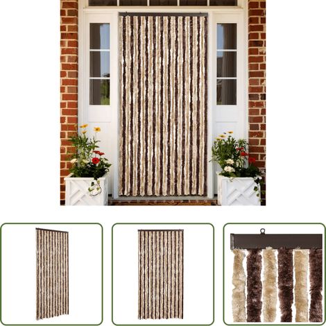 Insektenabwehr - Insektenschutz-Vorhang Beige und Hellbraun 100x220 cm Chenille (1/5)