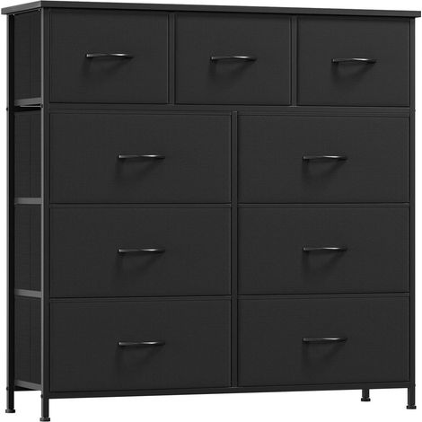 Stoffkommode mit 9 Schubladen, Schwarz, 100x99x30 cm (1/5)