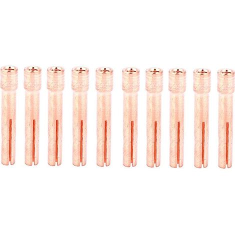 Lot 10 pinces TIG 13N23 (3/32") – cuivre – remplacement torche WP9/20/25 (1/4)