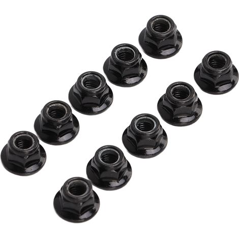 10 Écrous de verrouillage de pneu M5, anti-corrosion, pour voiture RC, écrou à bride noire, lot de 10 (1/5)