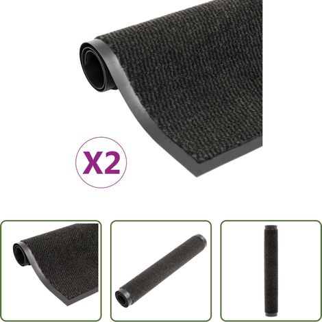 Schuhschutz - Schmutzfangmatten 2 Stk. Rechteckig Getuftet 40x60 cm Schwarz (1/5)