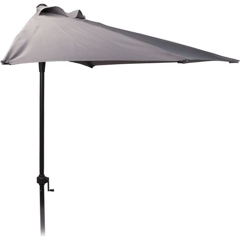 GreenGarden® Balkon Sonnenschirm 250 cm halbrund hellgrau"-"179032602