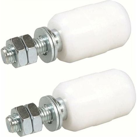 Rullo di guida superiore in nylon, 2 pezzi per porte scorrevoli, fissaggio con asta filettata, rullo di guida o oliva per cancelli scorrevoli o altre applicazioni (40 x 60 mm)