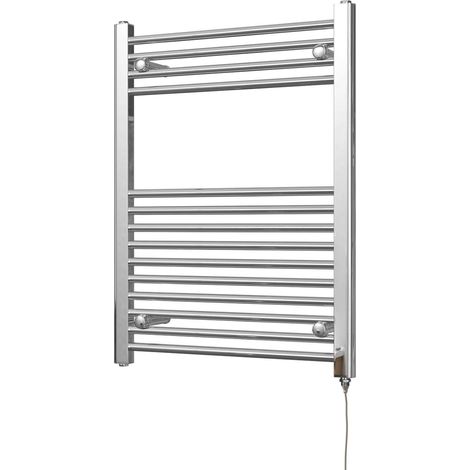 Zennor - Chrome Electric Towel Rail H800mm x W600mm Straight 200w Standard (1/3)