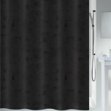 GEORGES Cortina de ducha de poliéster 180x180cm negra Spirella