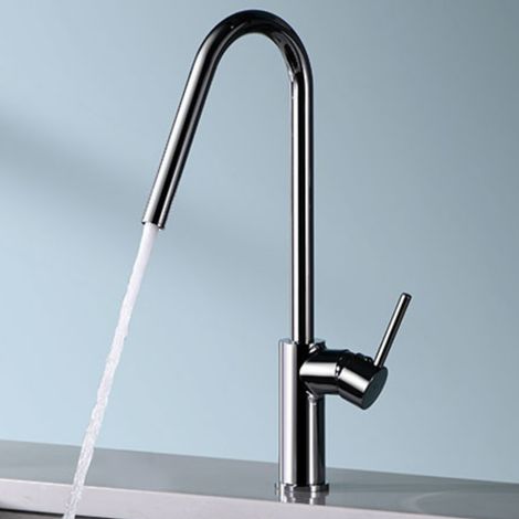 Imex -  Grifo Monomando de Cocina Alto Cromado Serie  Kenia