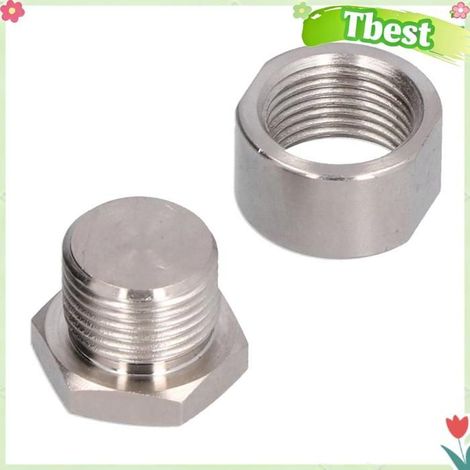 Tbest Écrou de bouchon de capteur d'oxygène O2 Kit de Soudure avec écrou et Bouchon pour Capteur D'oxygène quincaillerie rondelle (1/5)