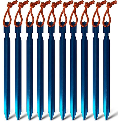 Piquets de tente robustes en métal, ancrages de bâche, piquets de tente en aluminium pour extérieur (1/5)