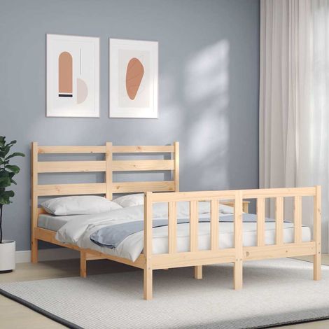vidaXL Bed Frame without Mattress Small Double Solid Wood Pine (1/5)