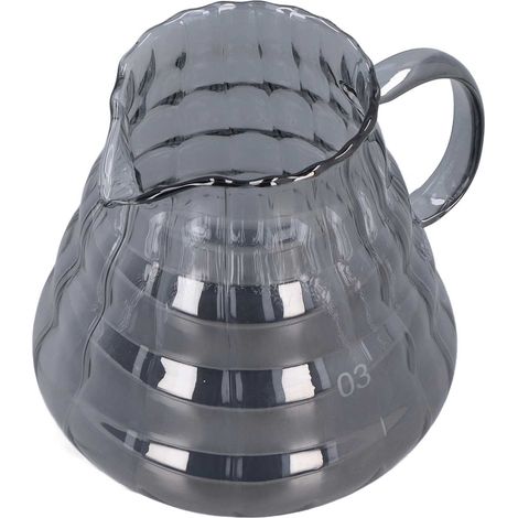 Kaffeekanne aus grau gestreiftem Glas, galvanisiert, mit Handfilter, 700 ml, 8,4 x 14 cm (1/5)