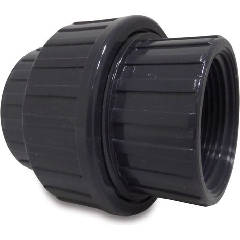 Profec Verschraubung PVC-U Innengewinde x Innengewinde 3/4 Zoll, 10 bar, grau (1/3)