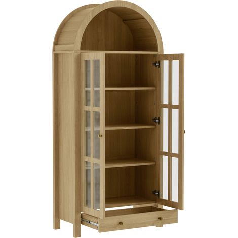 Vitrina armario alta con arco de MDF y puertas de acrílico 75 x 35 x 170,5 cm HOMVRA (1/5)