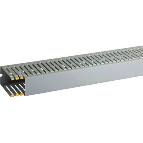 T1-EN 40x80 G Canalina con coestruso morbido modulo 10 feritoia 4, Grigia