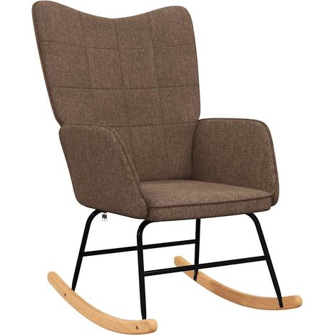 Maison Exclusive - Schaukelstuhl Braun Stoff