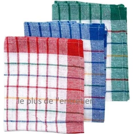 10 torchons vaisselle 100% coton