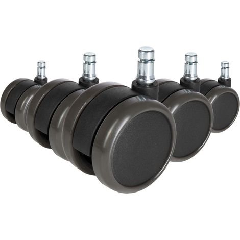 5x ungebremste Rollen ROLO FREE für Hartböden 10mm / 65mm (5er Pack) (1/5)