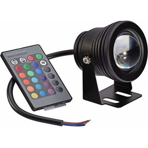Pool Source LED Lamp Remote Control Underwater Light Color Changing Aquarium Pond Lights (Black Shell RGB) 10 W [Energy Class A] (1/5)
