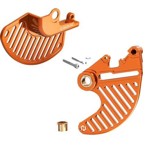 Protector de disco de freno, aluminio ligero, ajuste de alta precisión, juego naranja (1/2)