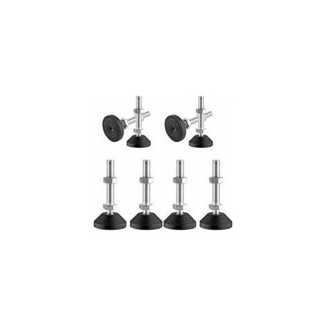 8pcs Screw of Adjustment for Feet of Furniture, Foot screw m8 Foot has Screw Fit of Fitment to the Floor Capacity of Load : Up‘to 300 kg, Screw, Nut and Joint in Steel Feet of Leveling (1/5)