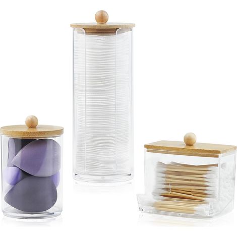 Ensemble Distributeurs Coton & Cotons-Tiges Transparent
