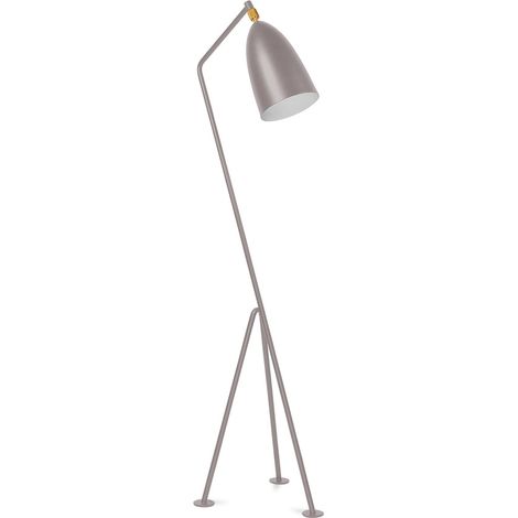 Hopper Stehlampe - Messing Grau - Stahl, Metall
