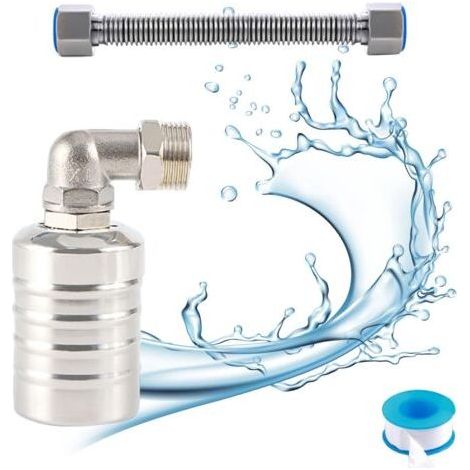 Vanne à flotteur automatique en acier inoxydable 304 – Régulateur de niveau d'eau pour réservoirs – Compatible systèmes d'alimentation en eau (1/5)