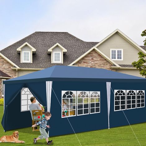 SWANEW Tenda o pergolato Tenda per ricevimenti con pannelli laterali rimovibili Grande Verde 3x6m (1/4)