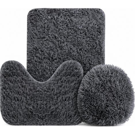 3-teiliges Badematten-Set, rutschfest, schnelltrocknend, weich und flauschig, maschinenwaschbar (1/5)