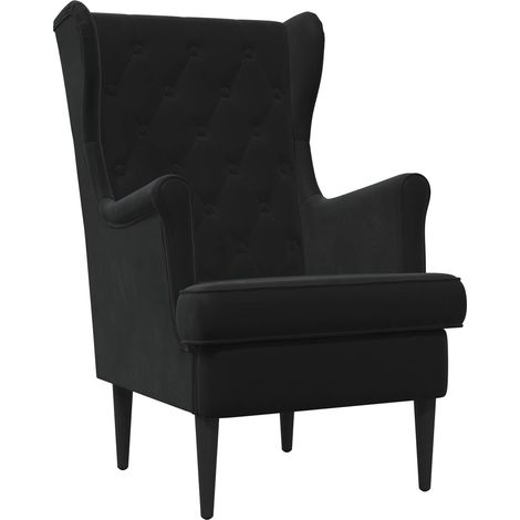 vidaXL Poltrona Nero Velluto
