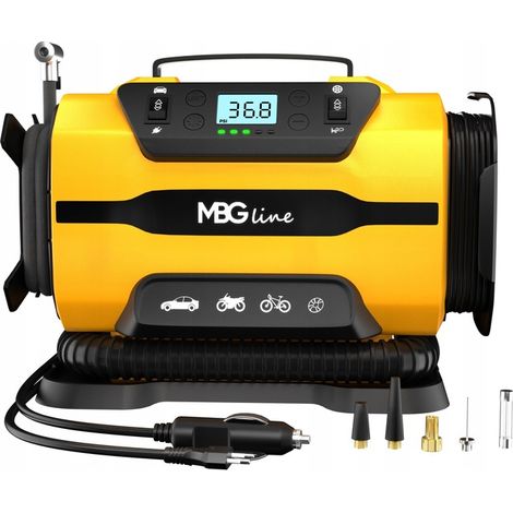 MBG Pro 12V/230V Autokompressor, Kompressor, Pumpe, Taschenlampe, 35 l/min