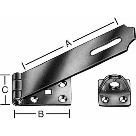 VORMANN Sicherheits-Überfalle L 125mm, B 35mm mit angebundener Ösenplatte