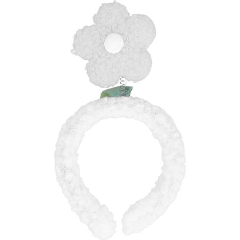 Weiches Blumenhaarband für Mädchen - Waschbares Haaraccessoire, Make-up, Weiß (1/5)
